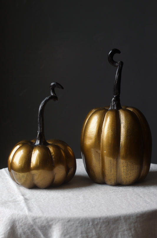 Brass Pumpkin Pair