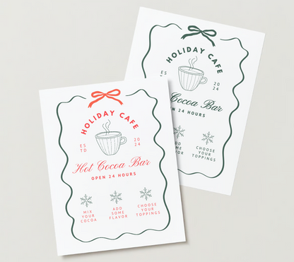 Holiday Cafe Sign Printable