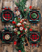Red Plaid Dinner Paper Napkins (18 Pack)
