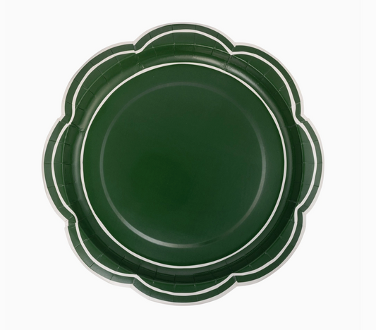 Green Scalloped Paper Plates (8 pack)