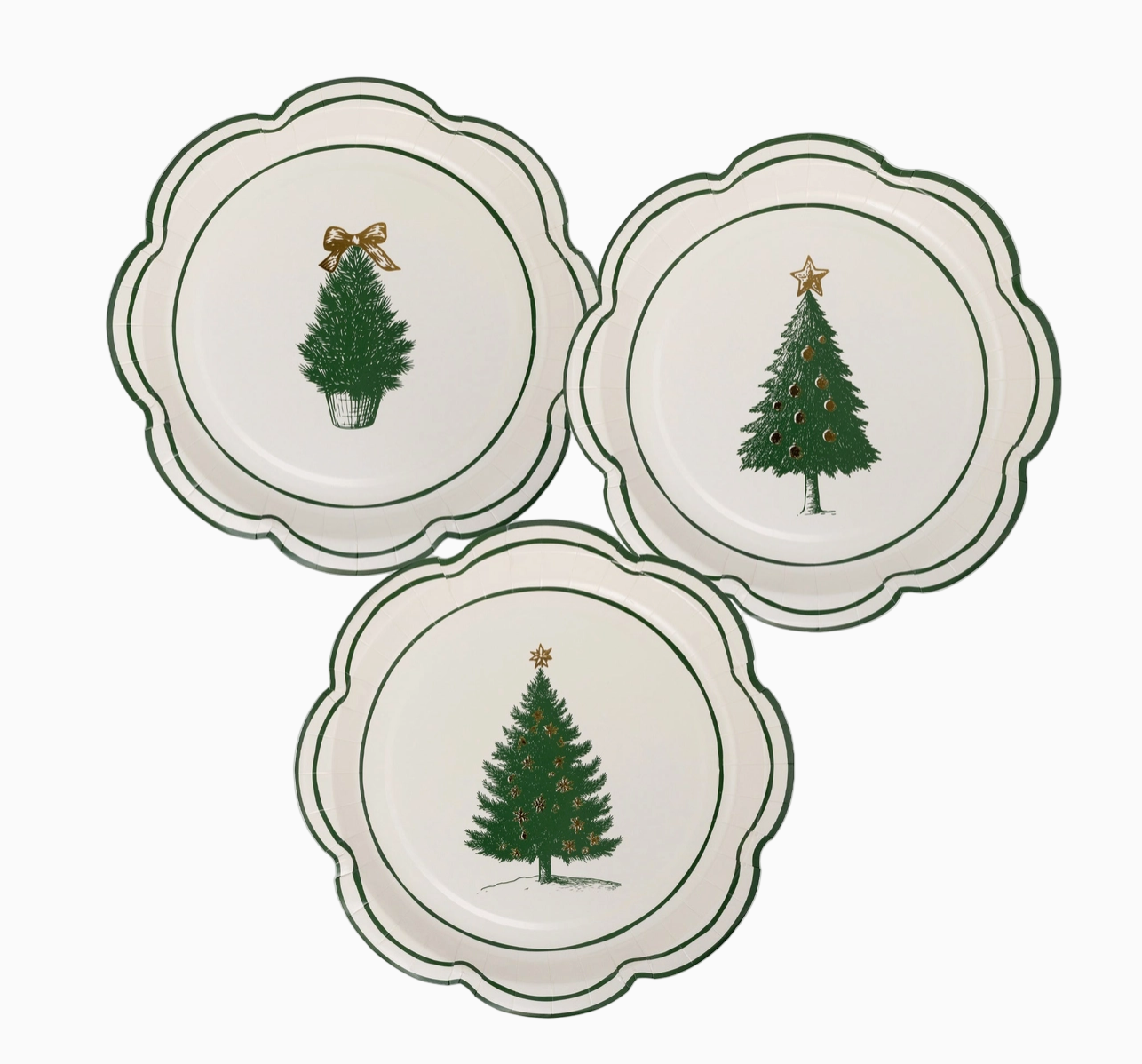 Christmas Tree Paper Plates (9 pack)