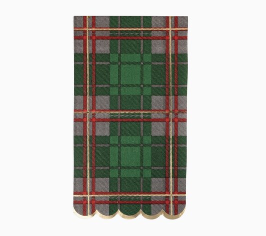 Green Plaid Dinner Paper Napkins (18 Pack)