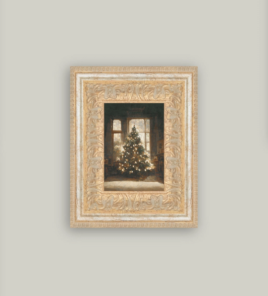 *Shipping 11/3* Glowing Christmas Tree Vintage Art - 7" x 9"