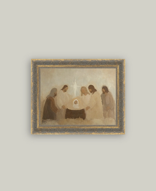 *Shipping 11/3* Nativity Framed Vintage Art - 10" x 8"