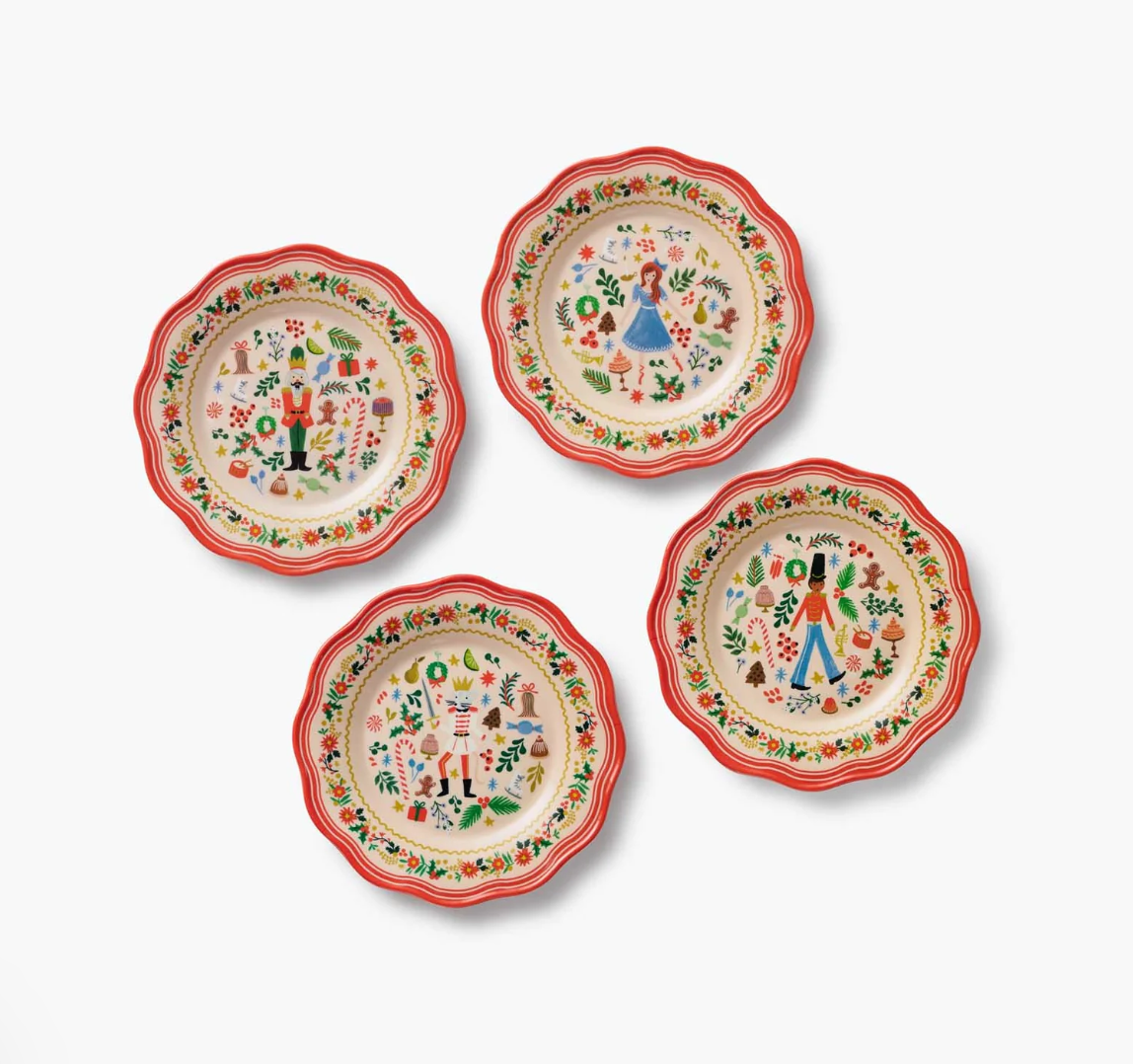 Nutcracker Melamine Dessert Plates (Set of 4)