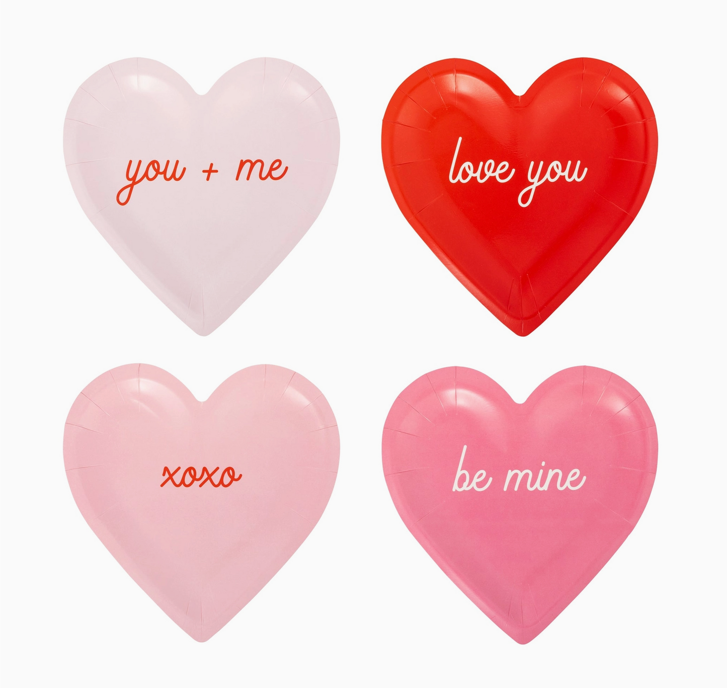 7" Conversation Heart Shaped Plate Set (8 pack)