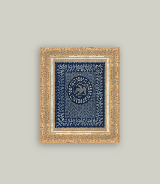 (Ships 5/11) America Blue Framed Vintage Art - 10" x 12"