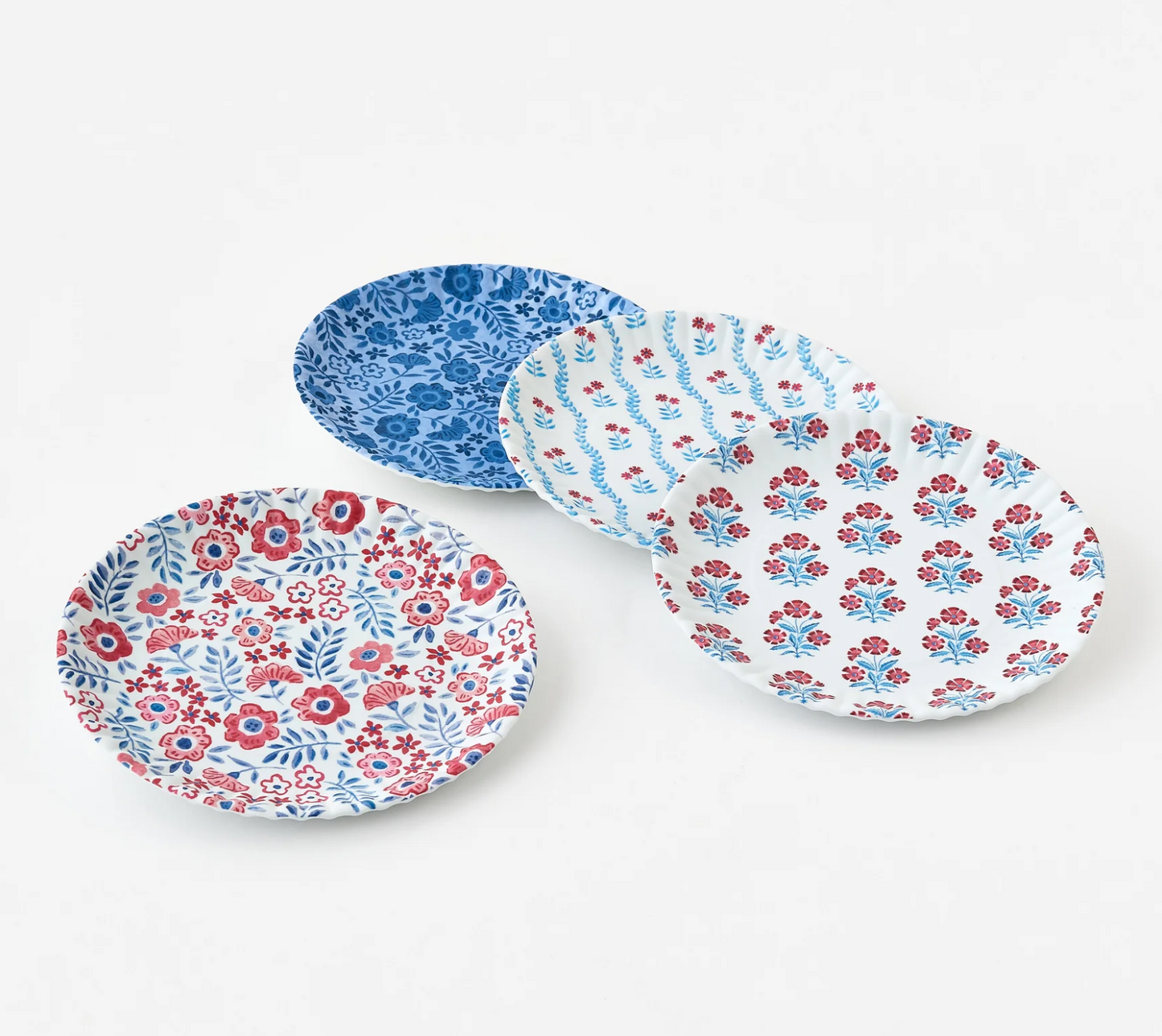 Americana Floral Melamine Plates (Set of 4)
