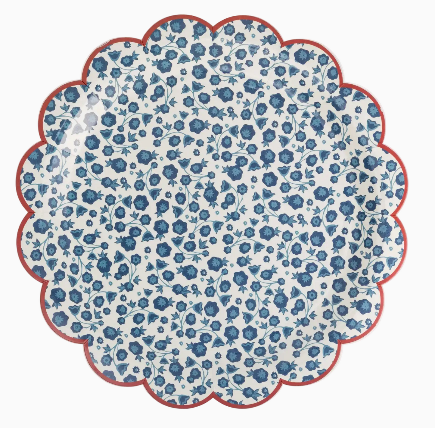 Blue Ditsy Floral Paper Plate (8 pack)