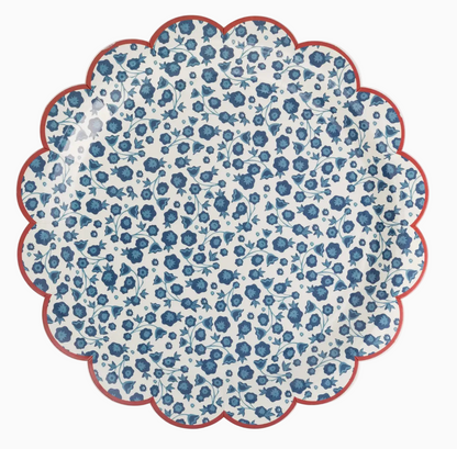 Blue Ditsy Floral Paper Plate (8 pack)