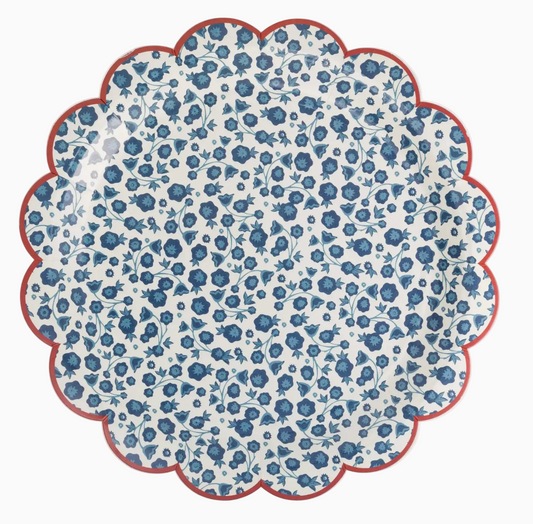 Blue Ditsy Floral Paper Plate (8 pack)