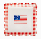 10" Gingham Flag Paper Plate (8 Pack)