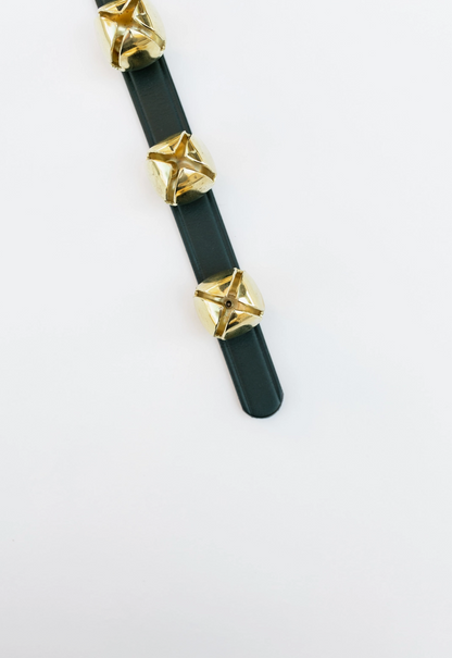 Evergreen Leather Sleigh Bells