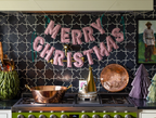 Gingham Merry Christmas Banner