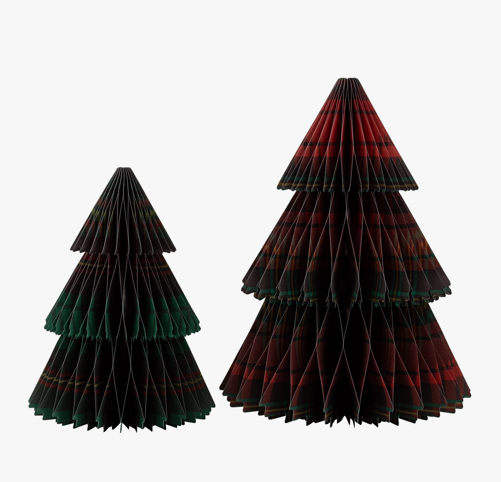 Plaid Paper Tree Set