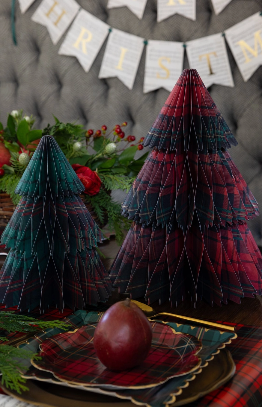 Plaid Paper Tree Set