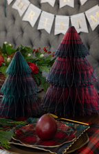 Plaid Paper Tree Set