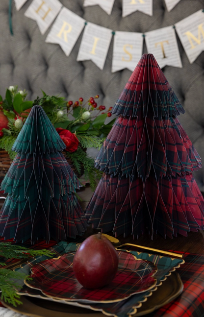 Plaid Paper Tree Set