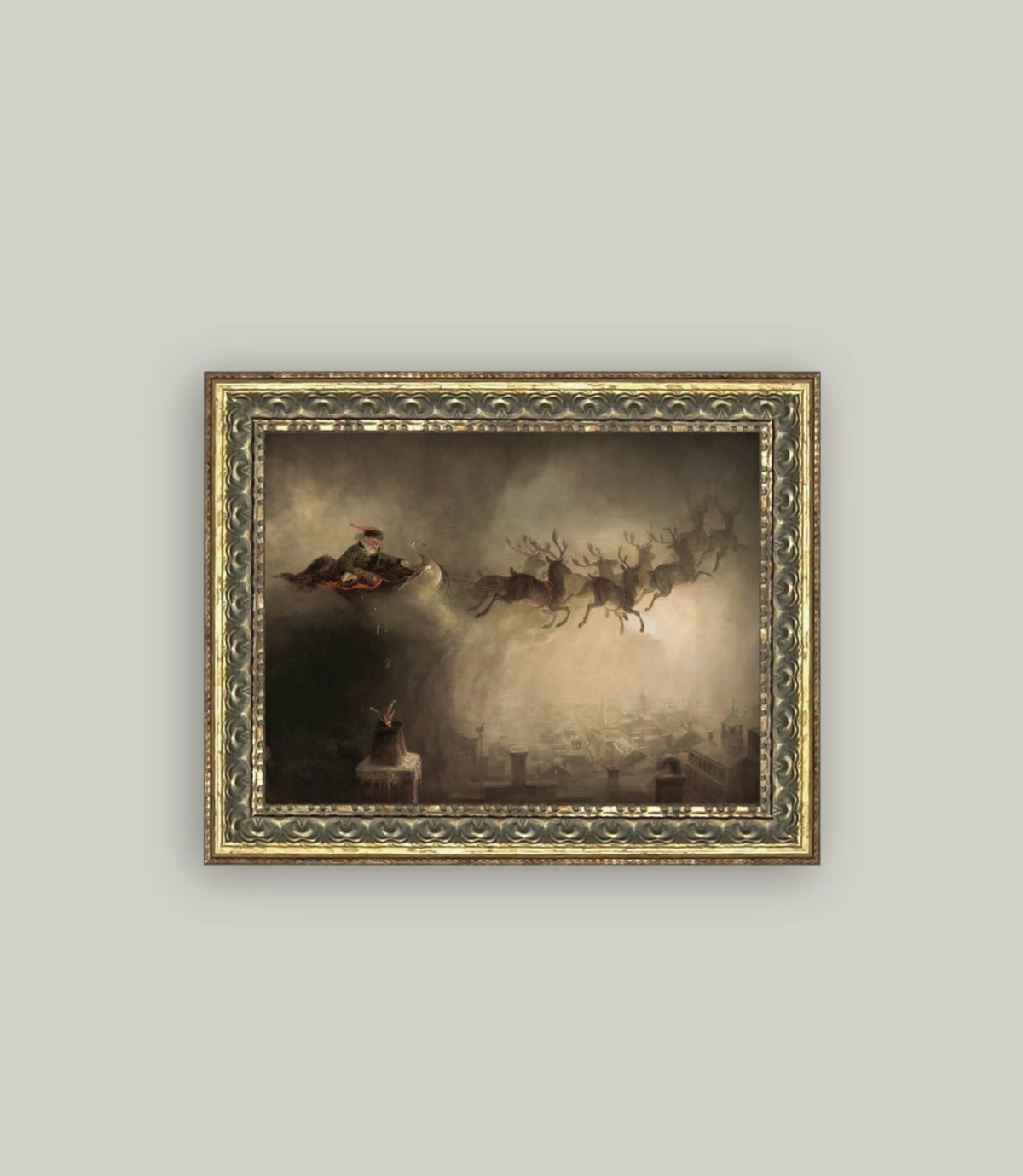 Christmas Night Vintage Art - 10" x 8"