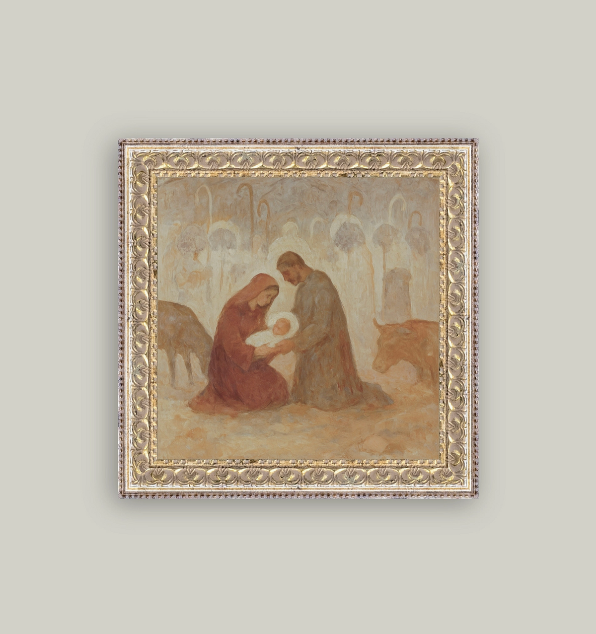 Birth of Christ Nativity Art - 9" x 9"