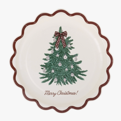 8" Merry Christmas Tree Paper Salad Plates (8 pack)