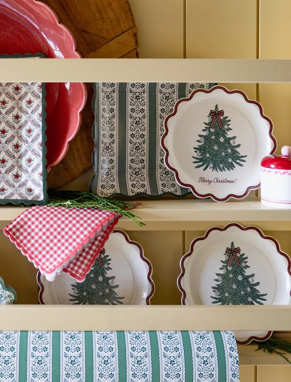 8" Merry Christmas Tree Paper Salad Plates (8 pack)