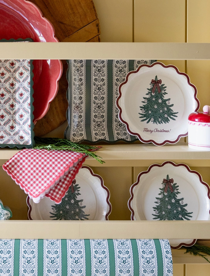 8" Merry Christmas Tree Paper Salad Plates (8 pack)