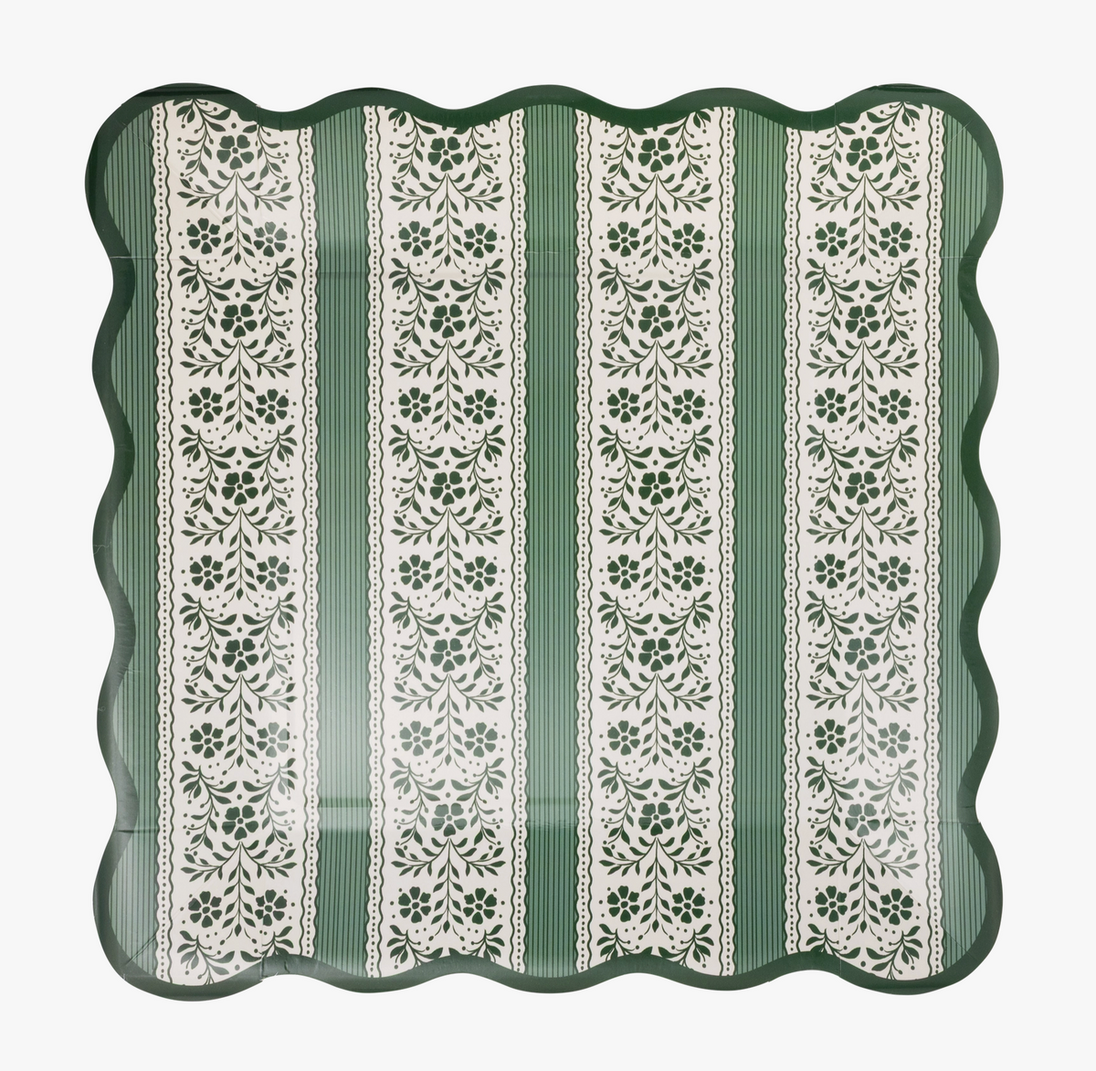 9" Floral Stripe Paper Dinner Plates (8 pack)