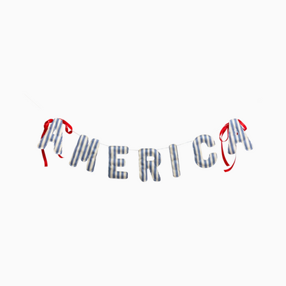 America Ticking Stripe Garland