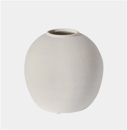 Textured Concrete Vase White